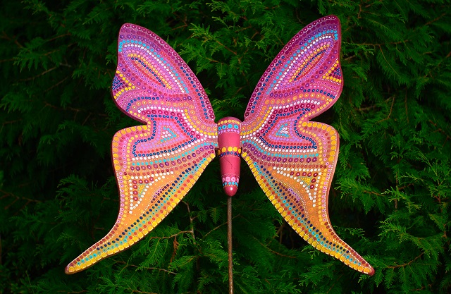 Picture of painted butterfly sculpture