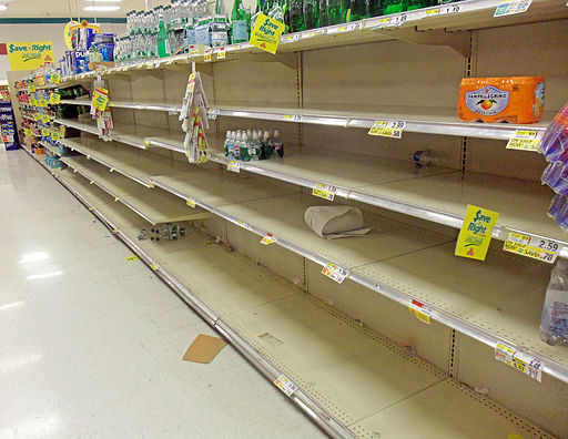 Picture of empty grocery store shelves