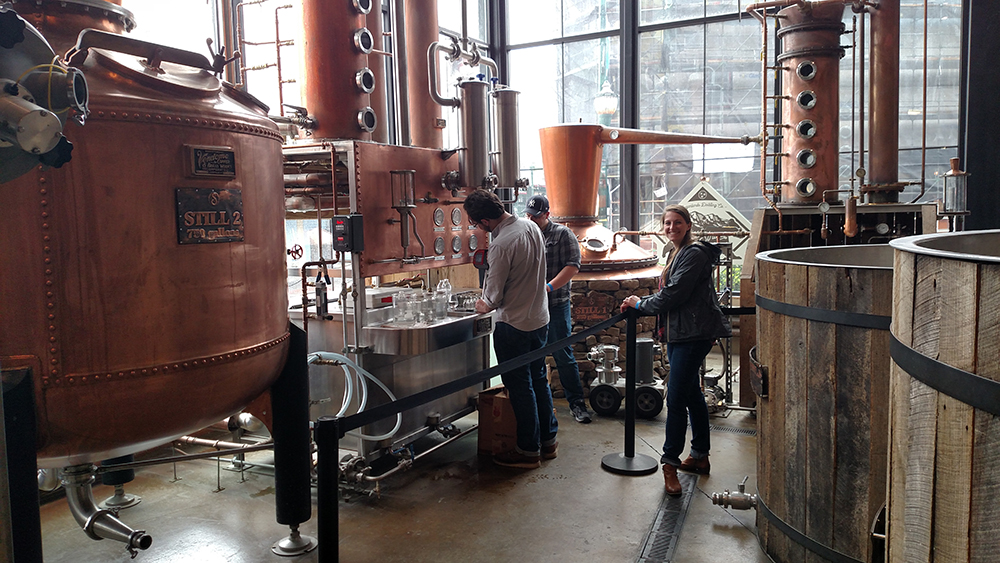 Picture of students at distillery