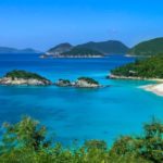 A shoreline scene of the US Virgin Islands.