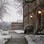 Morgan Hall with snow on the ground