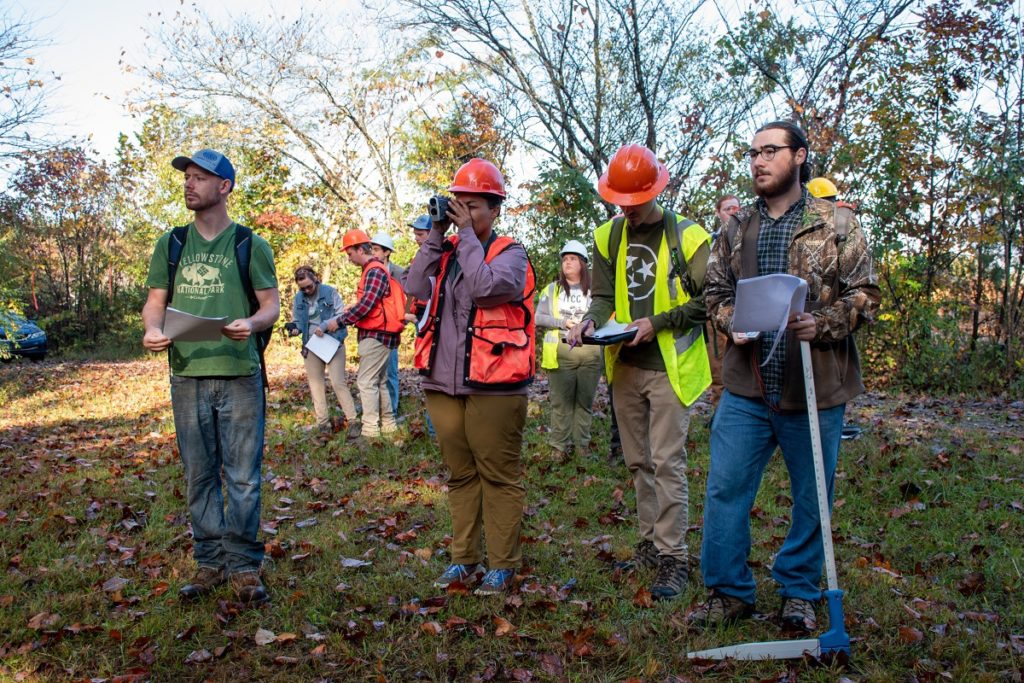 Forestry students in outdoor session