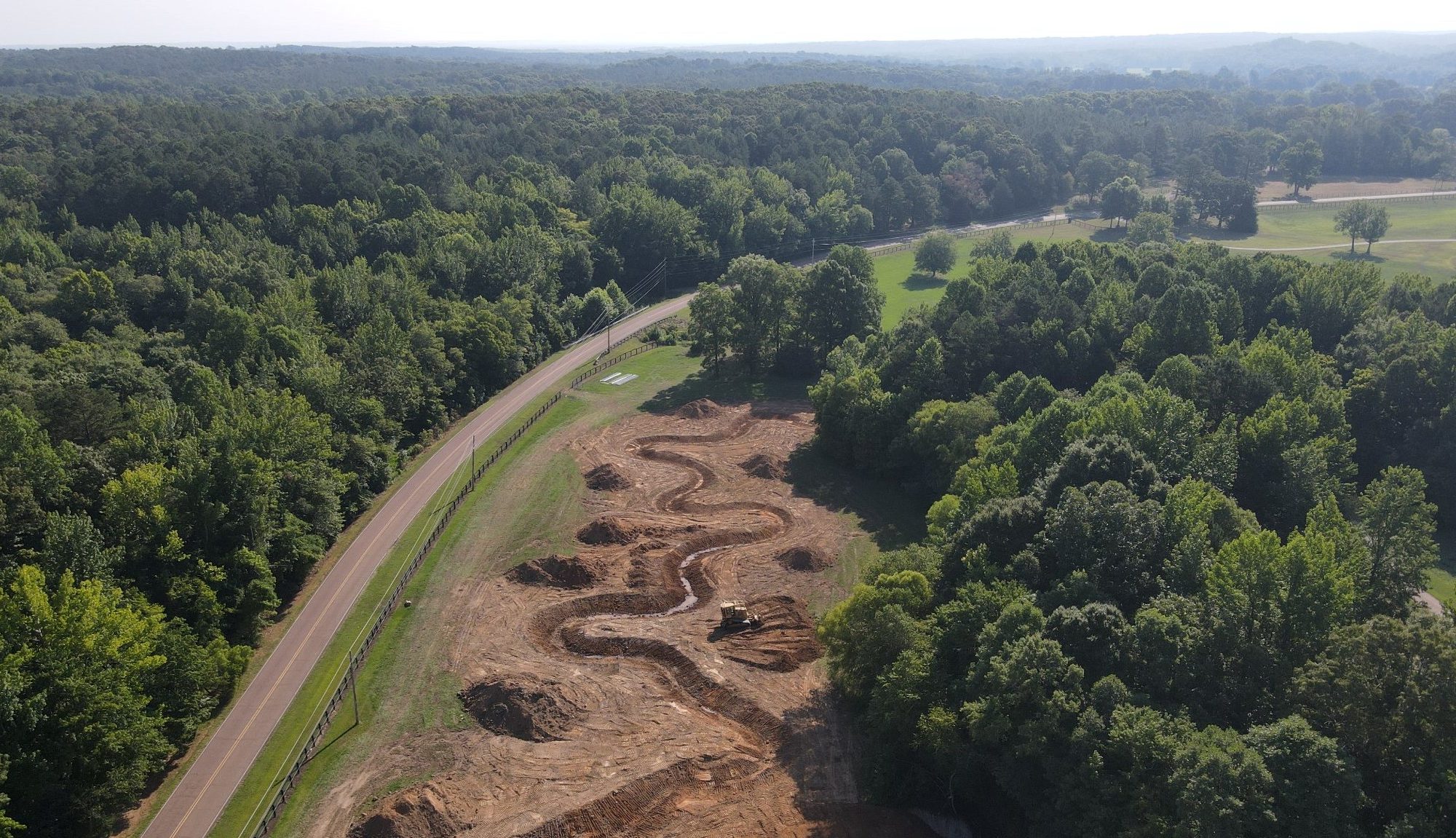 aerial view of new stream