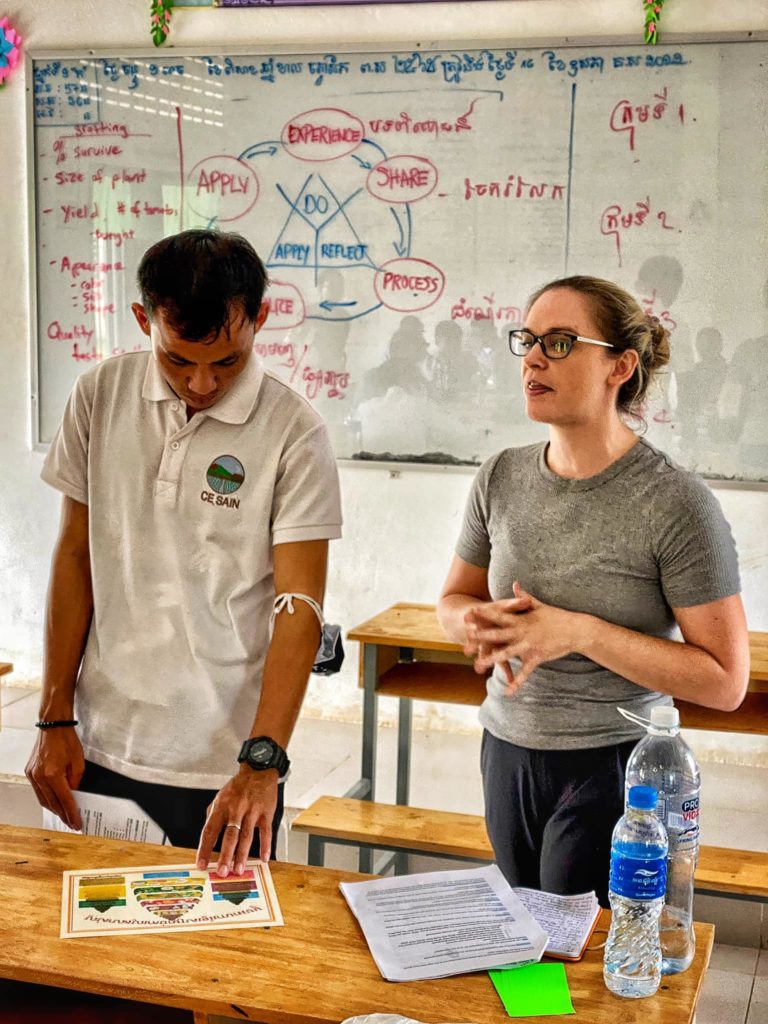 Kristen and staff in Cambodia