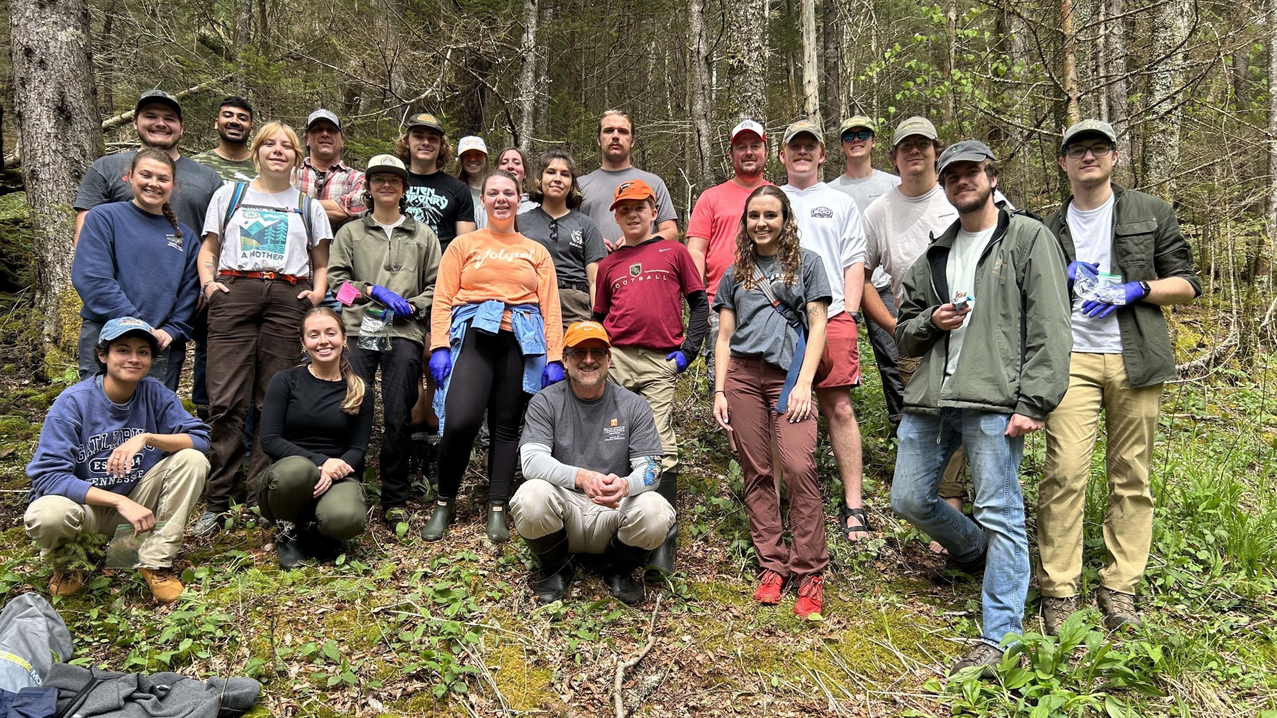 The amphibian ecology and conservation class in the University of Tennessee School of Natural Resources