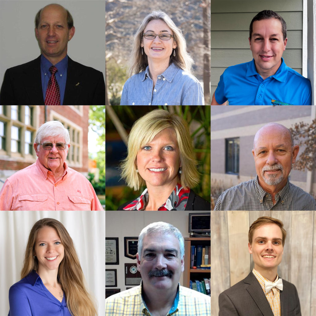 collage of nine photos: Bob ary (top left), Natalie Bumgarner (top center), John Gunter (top right), David Lockwood (middle left), Melody rose (middle center), Lee Sammons (middle right), Virginia Sykes (bottom left), Gregg Upchurch (bottom center), and Seth Whitehouse (bottom right)