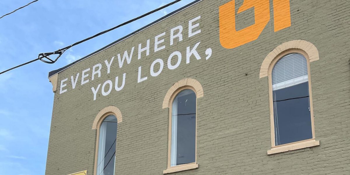 "Everywhere you look, UT" mural