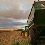 Farm equipment in a field