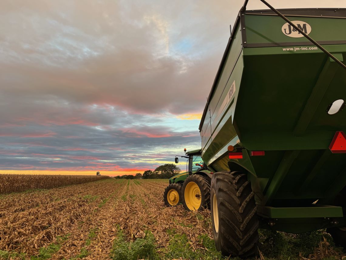 Farm equipment in a field