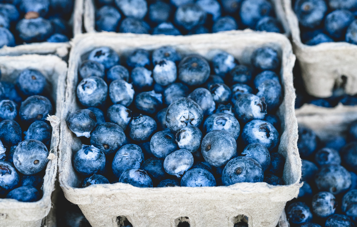 Cartons of blueberries