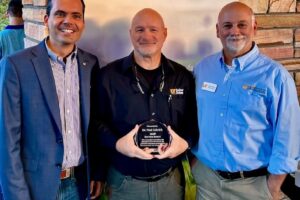 Bruno Pedreira, director of the UT Beef and Forage Center, Neal Schrick, head of the UT Department of Animal Science, and Gary Bates, head of the UT Department of Plant Sciences.