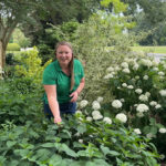 Celeste Scott identifying landscape plants at the University of Tennessee Gardens, Jackson