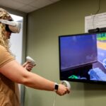 a woman participating in a virtual reality exercise