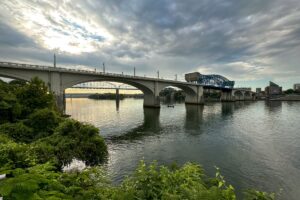 Market Street Bridge over a river in Chattanooga