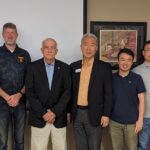UTIA Vice Chancellor for Advancement Charley Deal; EnSenSys representatives James Buck, Steve Wakham, and John Castellaw; UT AgResearch Dean Hongwei Xin; and UTIA researchers Hao Gan, Ashley Morgan and Debra Miller.