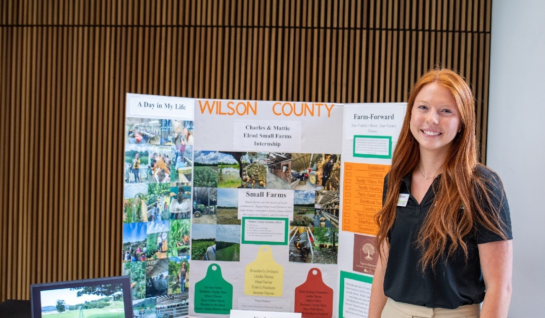 Nina Puckett with her presentation board