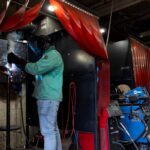 A person welding