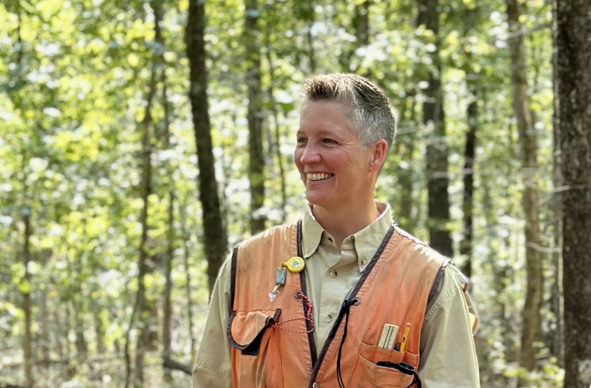 Heather Slayton in the forest