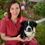 Angela Rollins with her dog, Maggie.