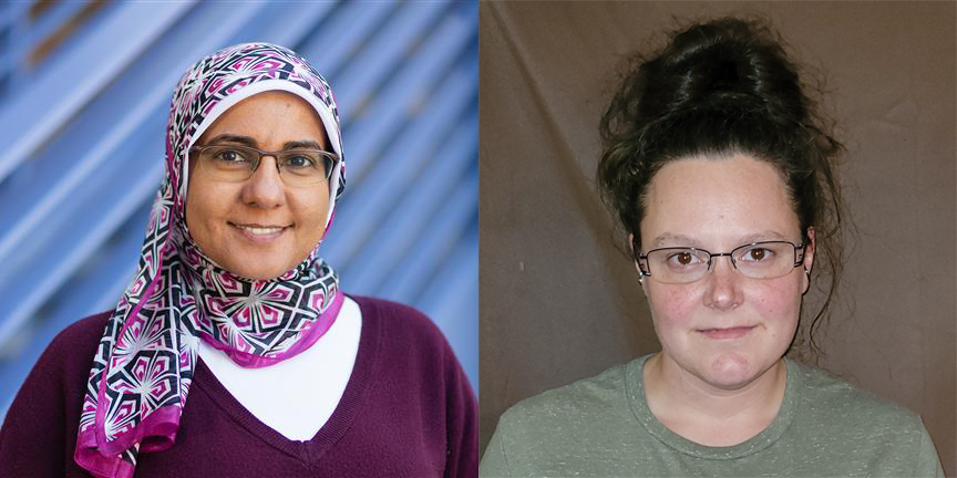 Headshots of Heba Abdelgaffar (left) and Sarah Parker Armstrong.
