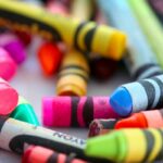 Close up of crayons.