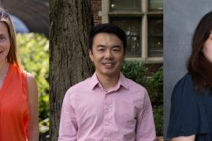 Headshots of Amy Fulcher, Hao Gan, and Le Chen.