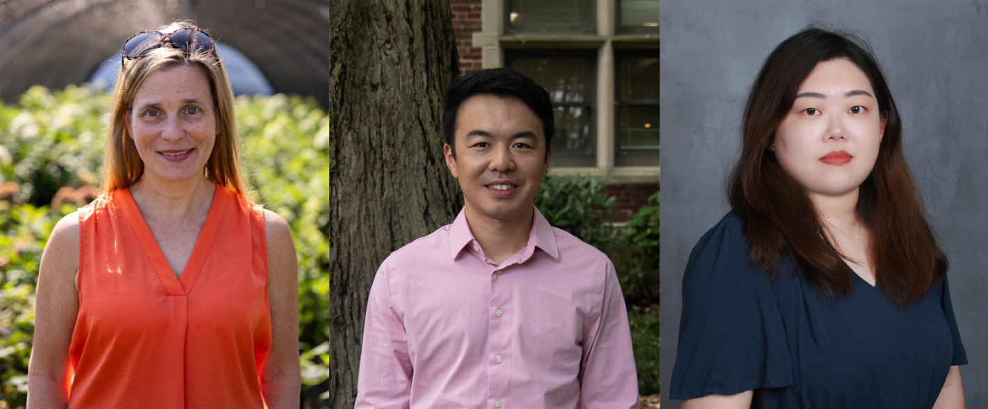 Headshots of Amy Fulcher, Hao Gan, and Le Chen.