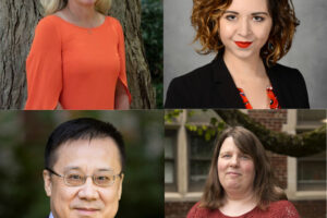 Headshots of Carrie Stephens, Jacquline Risalvato, Jie (Joe) Zhuang, and Karen Franck.